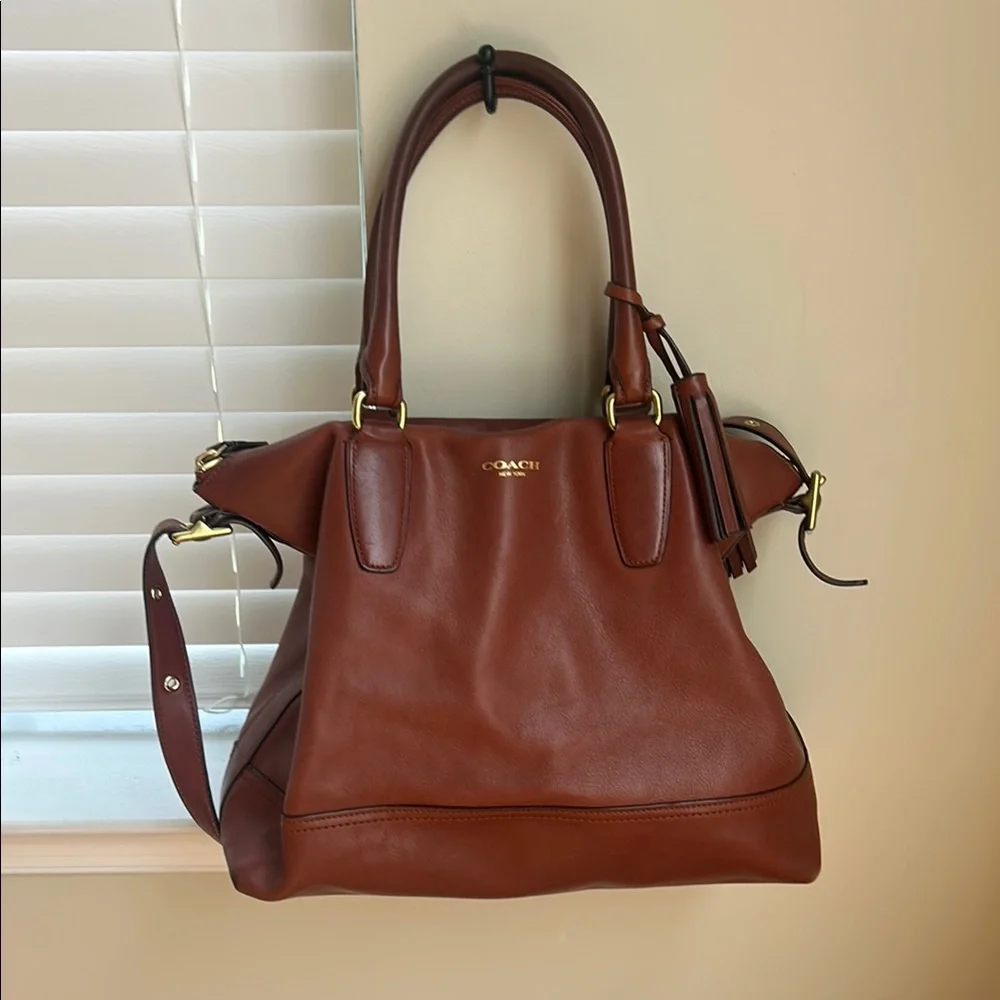 Coach Brown Leather Satchel with Gold Hardware